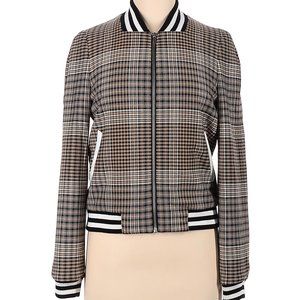 Maje plaid bomber jacket